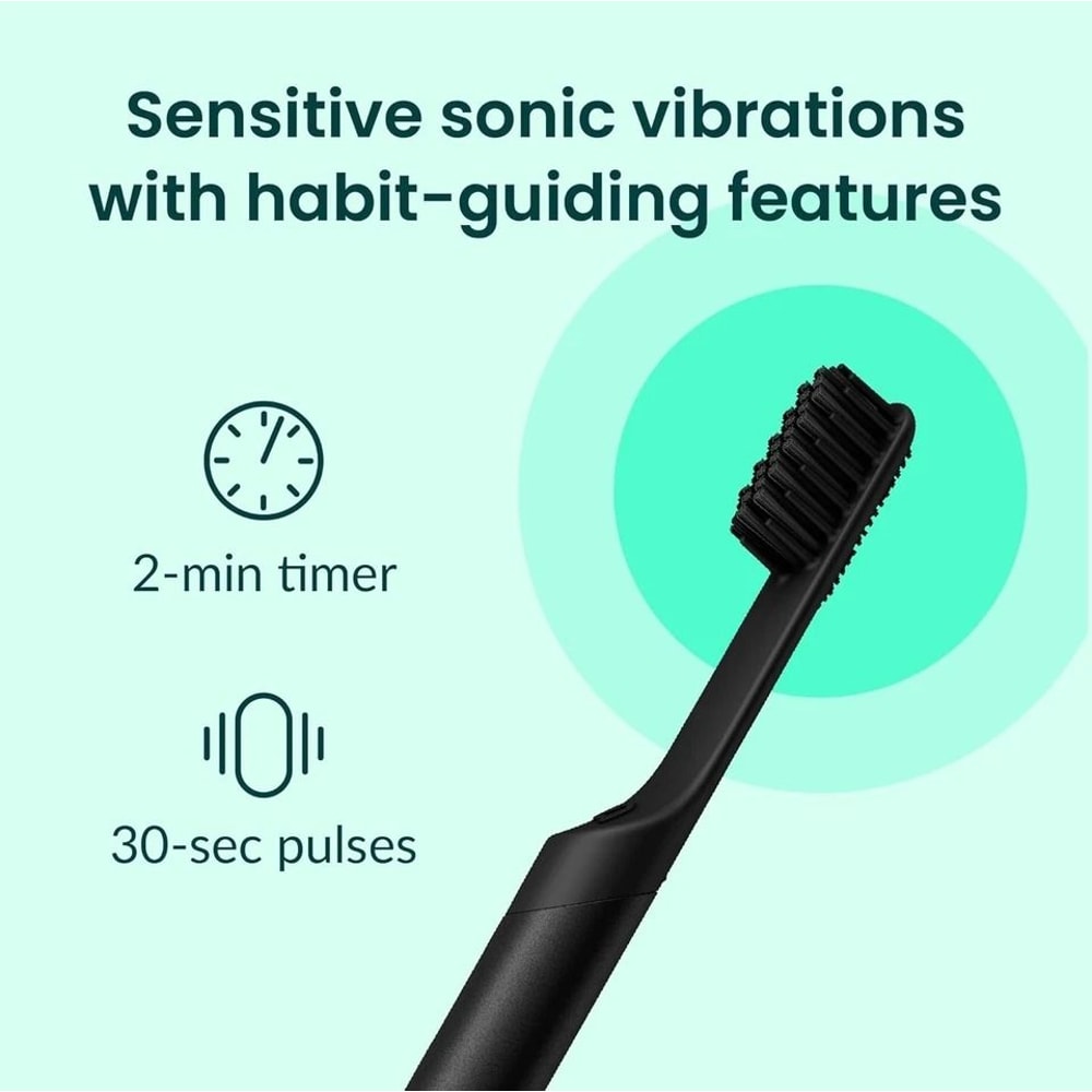 Quip Sonic Rechargeable Smart Electric Toothbrush Black Metal Travel Case 3