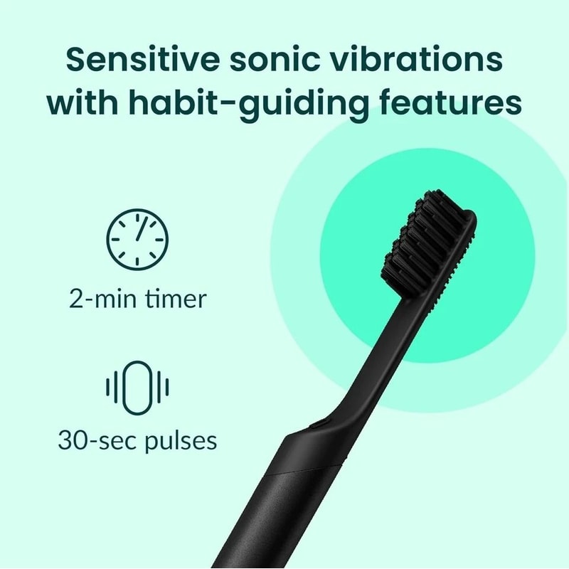 Quip Sonic Rechargeable Smart Electric Toothbrush Black Metal Travel Case 3