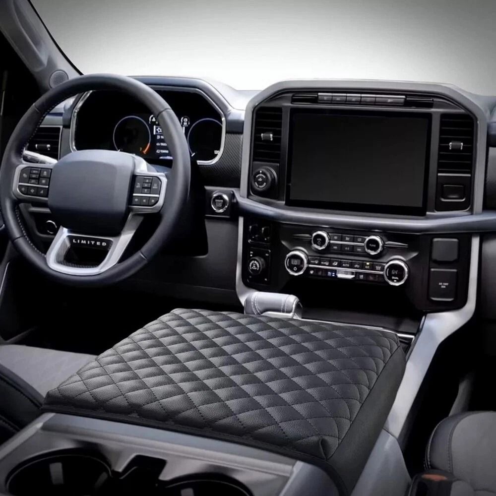 Premium Leather Center Console Lid Armrest Cover Cushion Pad Stylish Car Accessory Easy Installatio 9