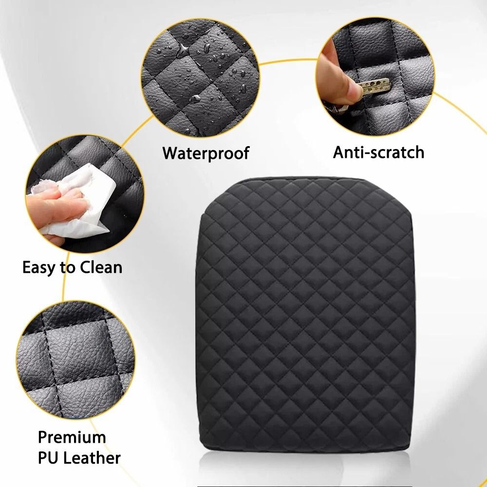 Premium Leather Center Console Lid Armrest Cover Cushion Pad Stylish Car Accessory Easy Installatio 3