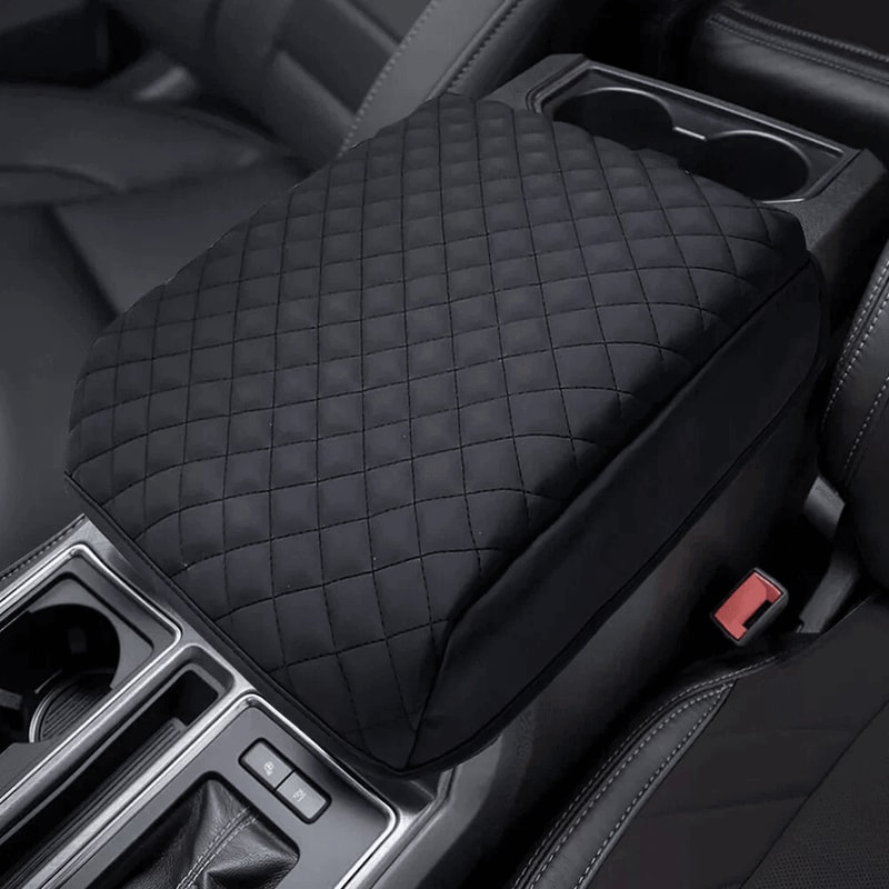Premium Leather Center Console Lid Armrest Cover Cushion Pad Stylish Car Accessory Easy Installatio 0