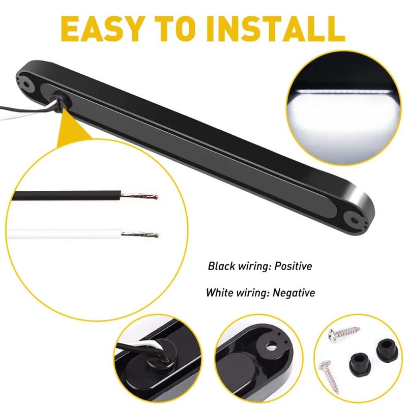 White Waterproof Light Bar For Trucks Trailer Stop Turn Tail Reverse Backup Light HighQuality Water 4