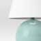 Threshold Round Table Lamp With Tapered Shade Soft Green Ceramic Base Stylish LED Lighting 2
