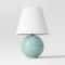 Threshold Round Table Lamp With Tapered Shade Soft Green Ceramic Base Stylish LED Lighting 3