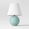 Threshold Round Table Lamp With Tapered Shade Soft Green Ceramic Base Stylish LED Lighting 3