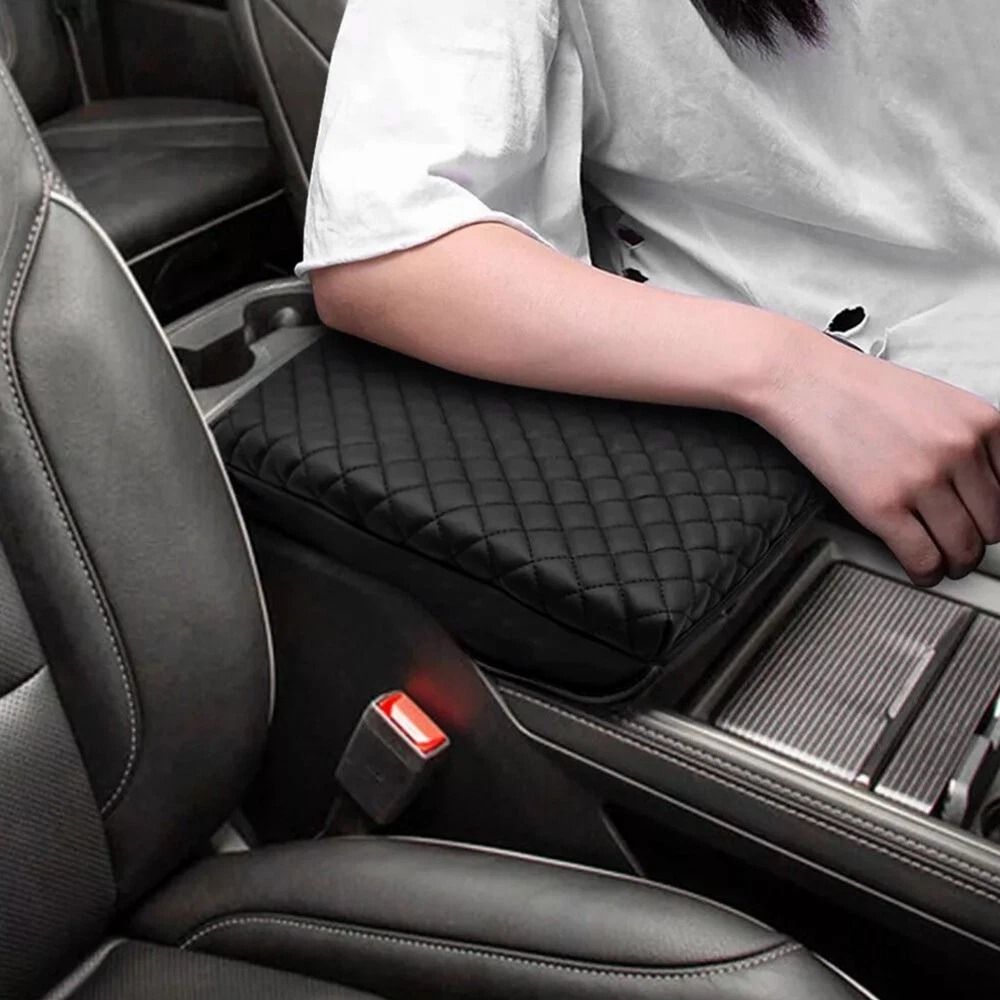 Leather Center Console Lid Armrest Cover Premium Car Armrest Protector Durable Leather Console Lid 0