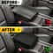 Leather Center Console Lid Armrest Cover Premium Car Armrest Protector Durable Leather Console Lid 6