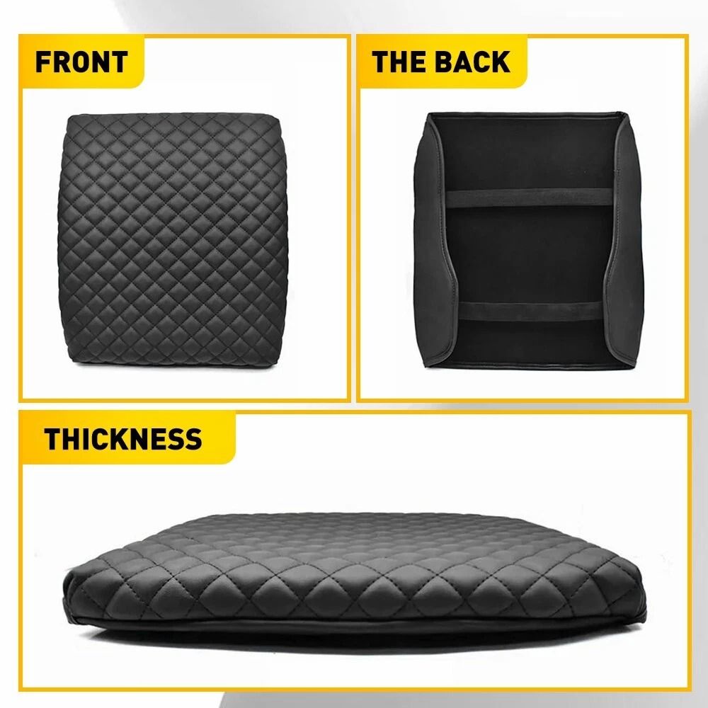 Leather Center Console Lid Armrest Cover Premium Car Armrest Protector Durable Leather Console Lid 7