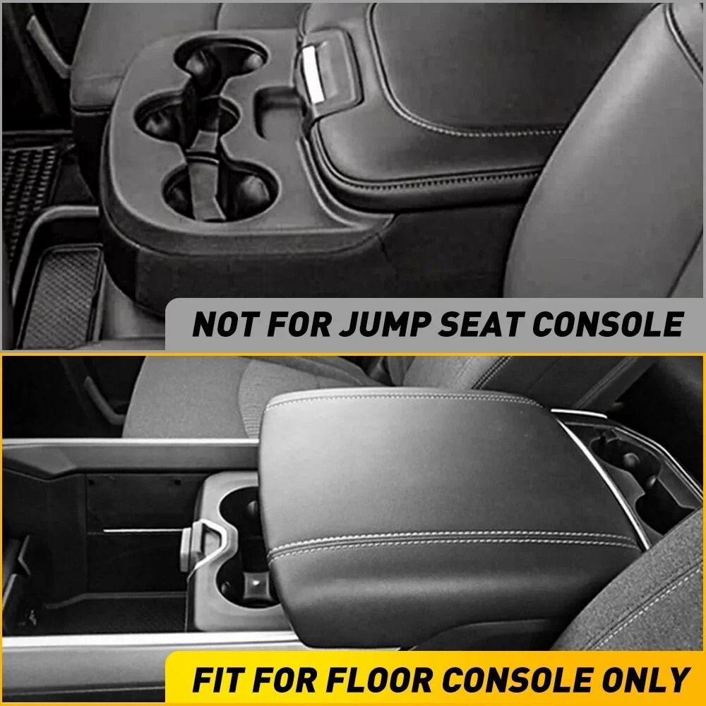 Leather Center Console Lid Armrest Cover Premium Car Armrest Protector Durable Leather Console Lid 8