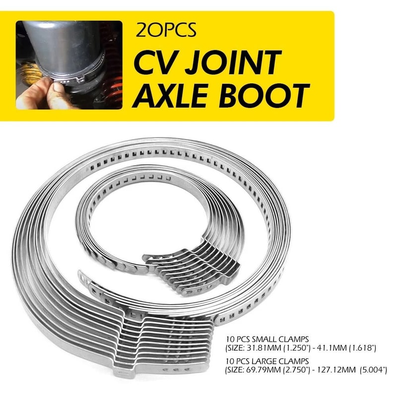 Universal Adjustable Axle CV Joint Boot Crimp Clamps Set Large Small Kit EE Durable Reliable For 1