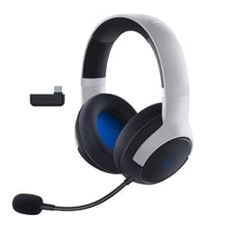 wireless gaming headset for playstation white, low-latency bluetooth, flowknit cushions, smartswitch