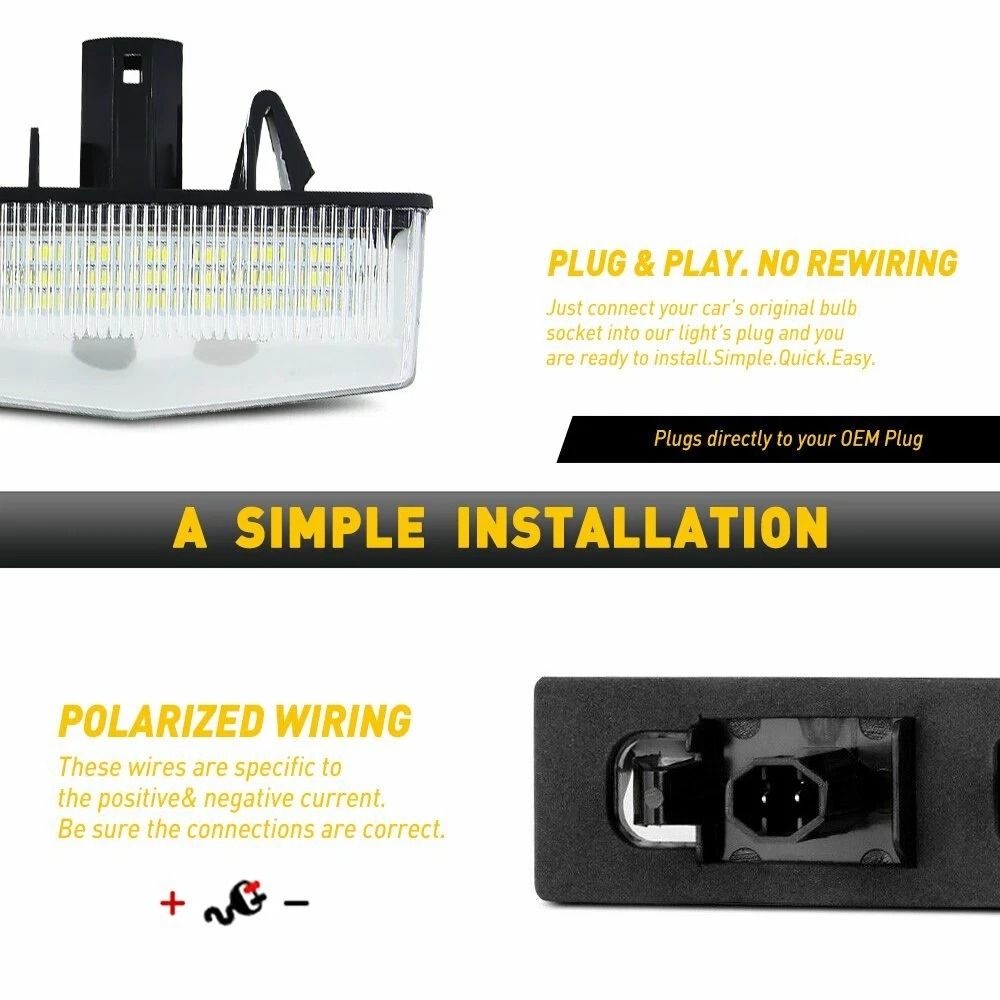 LED License Plate Light Pair Rear Tag Lamp Assembly For Bright Visibility 8