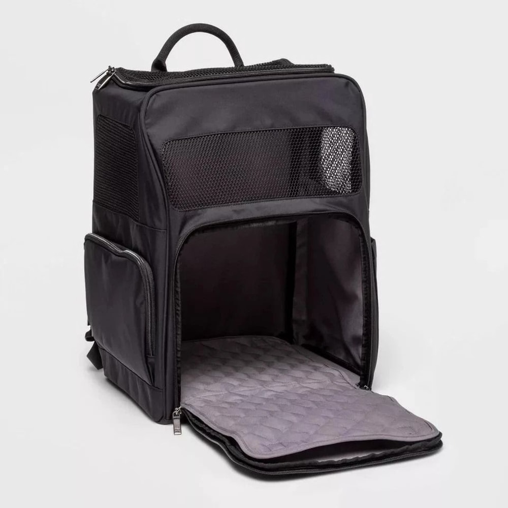 Black Signature Pet Dog Carrier Backpack By Open Story Softside Duffel With Adjustable Strap Conven 3