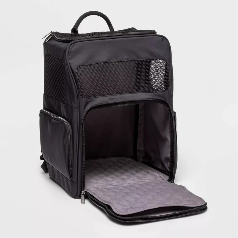 Black Signature Pet Dog Carrier Backpack By Open Story Softside Duffel With Adjustable Strap Conven 3