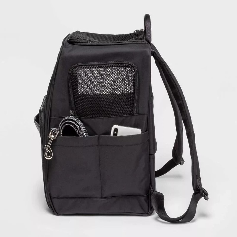 Black Signature Pet Dog Carrier Backpack By Open Story Softside Duffel With Adjustable Strap Conven 4