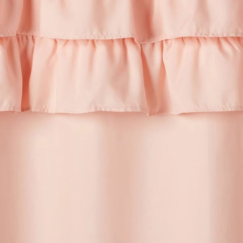 Pink Ruffle Blackout Curtain Panel Pillowfort Noise Reduction UV Protection Energy Efficient 3