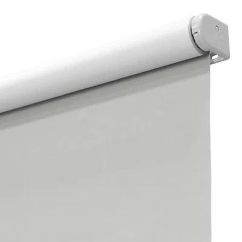 Gray Blackout Roller Window Shade With Slow Release System Cordless Light Blocking Fabric 2
