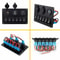 Waterproof Gang LED Rocker Switch Panel With Circuit Breaker Dual USB Ports Car Marine Boat Voltage 1