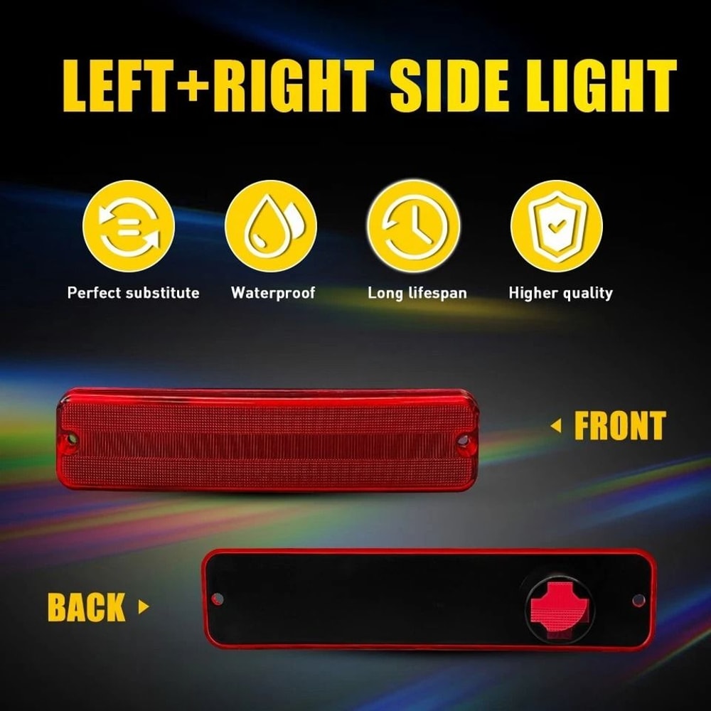 Waterproof Red Lens Rear Fender Side Marker Lights Durable ABS Stable Performance LED For Car Exter 3