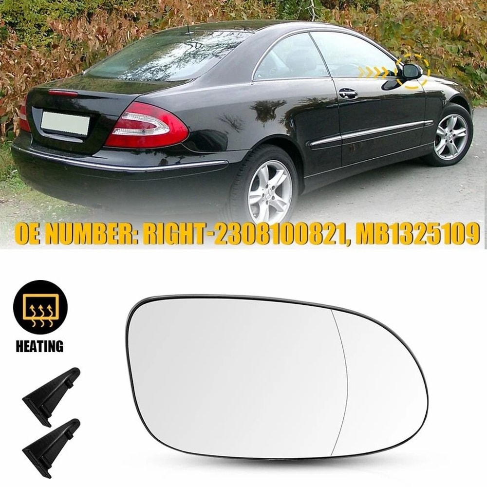 Passenger Side Heated Mirror Glass For Benz Durable Perfect Fit Road Safety 2