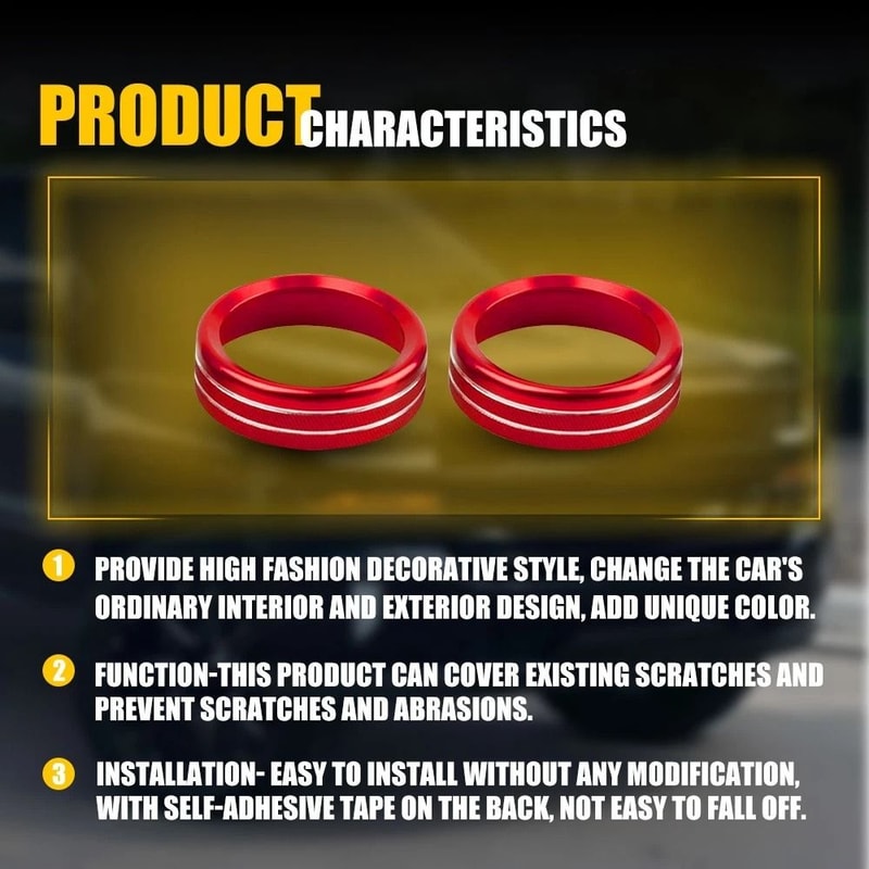 Audio Switch Knob Ring Cover Silver Air Conditioner Trim HighQuality Aluminum Alloy Accessory 4