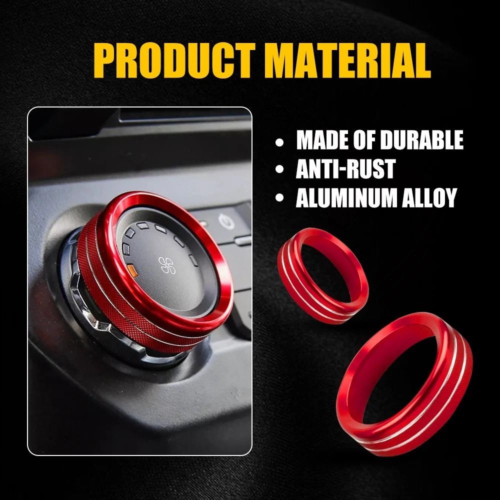 Audio Switch Knob Ring Cover Silver Air Conditioner Trim HighQuality Aluminum Alloy Accessory 6