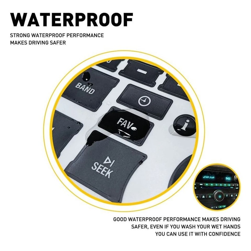 Radio Button Decals Vinyl Stickers For Radio Control Button Repair Black Set 2