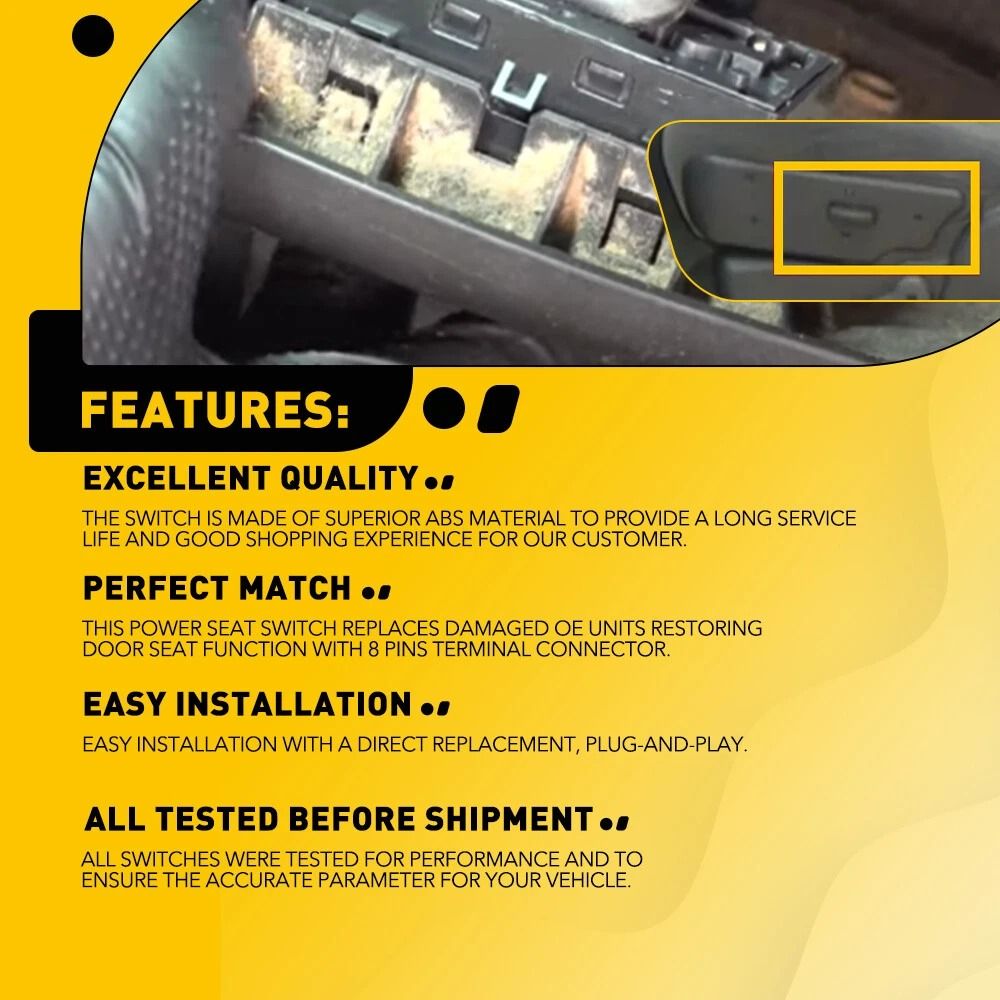 Power Seat Control Switch Direct Replacement For Damaged Car Seat Switch PlugandPlay With 8 Pins Co 7