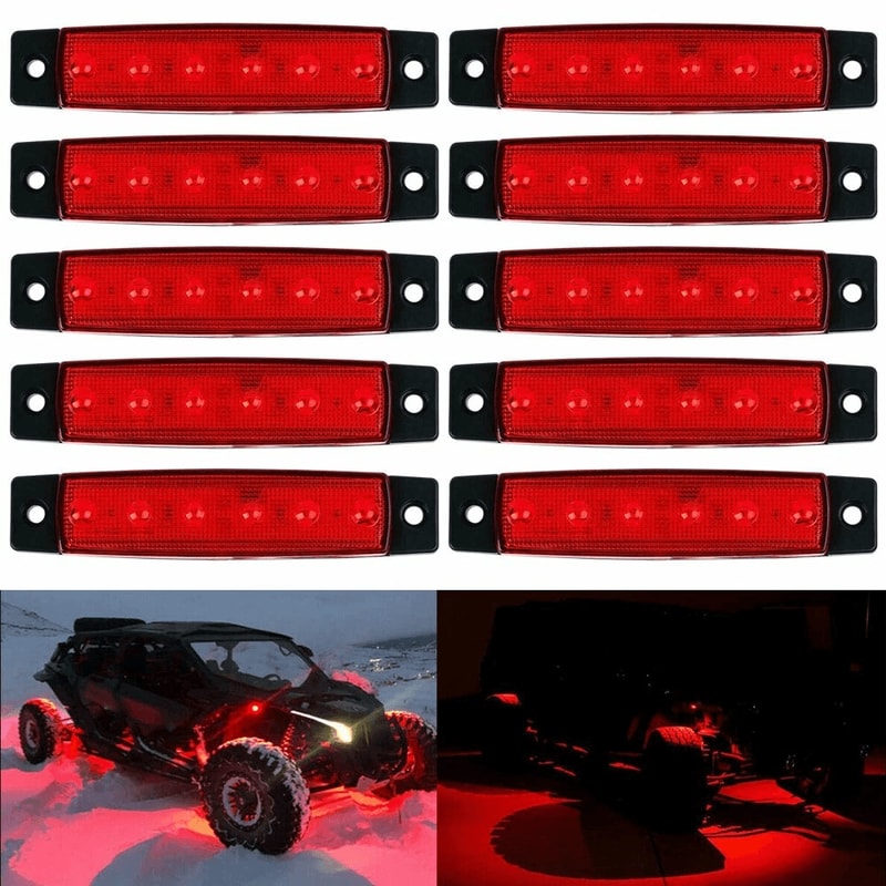Rock Lights Underbody Light Red Pod LED Pack Durable Waterproof Marker Pods 1
