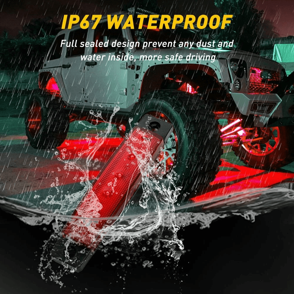 Rock Lights Underbody Light Red Pod LED Pack Durable Waterproof Marker Pods 3