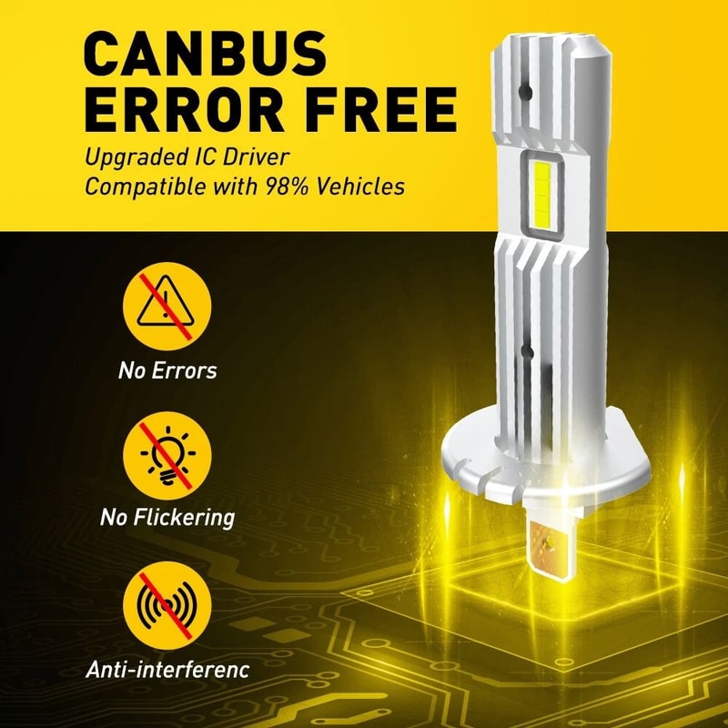 Bulb Conversion Kit White LED Headlight Low Beam 6500K Bright White Halogen Replacement Stable Outp 2