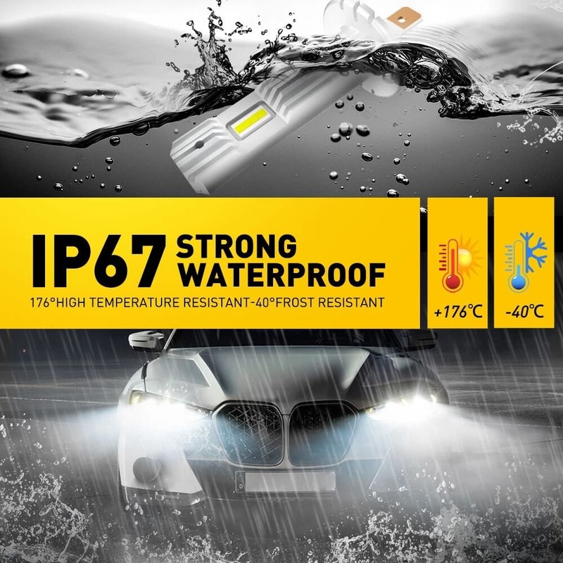 Bulb Conversion Kit White LED Headlight Low Beam 6500K Bright White Halogen Replacement Stable Outp 7