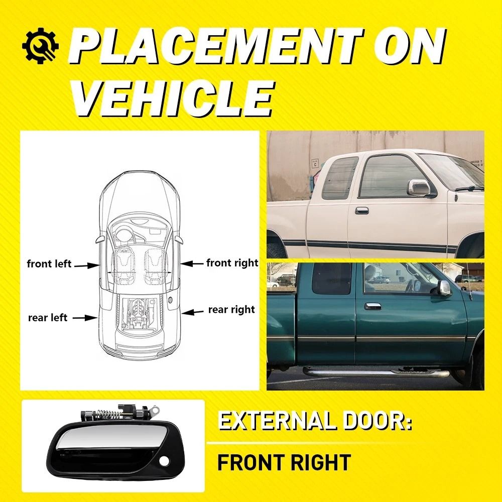 Exterior Door Handle Front Passenger Side Style Fit HighQuality Material Simple Installation 5