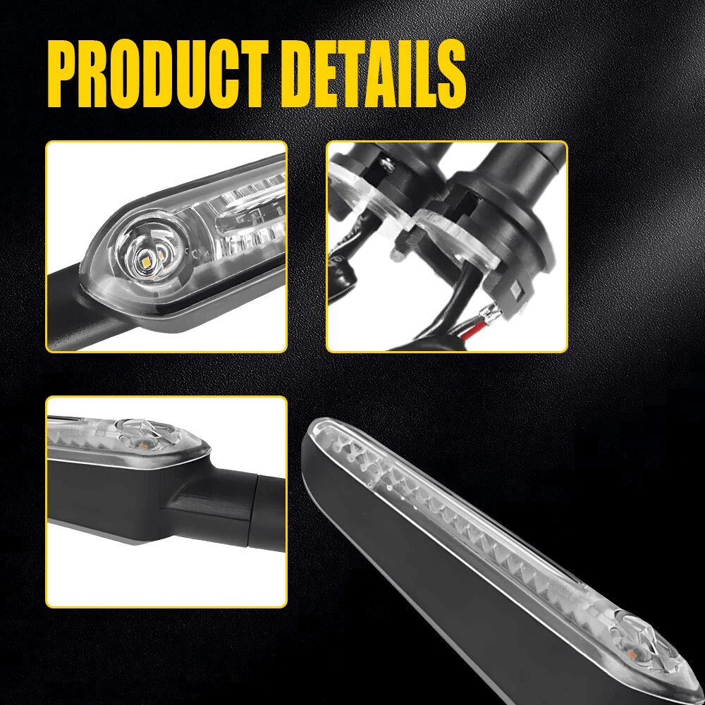 Amber Lamp LED Turn Signal Light Waterproof Motorcycle Indicator Bright Front Rear Blinker 4