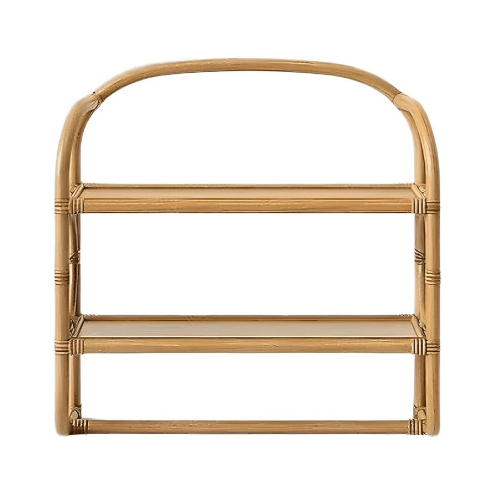 Wall Mounted Shelf Towel Bar Threshold Tan Look Honey Bathroom Wall Storage 1