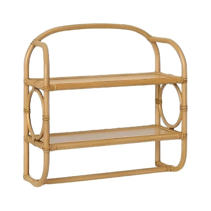 Wall Mounted Shelf Towel Bar Threshold Tan Look Honey Bathroom Wall Storage 2