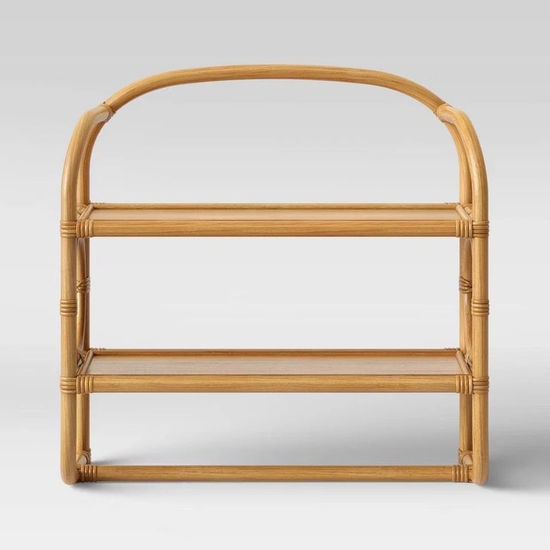 Wall Mounted Shelf Towel Bar Threshold Tan Look Honey Bathroom Wall Storage 3