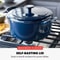 Oxford Blue Cast Enamel Dutch Oven Enameled Cast Iron Self Basting Lid Induction Safe Cooker 1