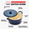 Oxford Blue Cast Enamel Dutch Oven Enameled Cast Iron Self Basting Lid Induction Safe Cooker 4
