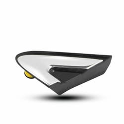 mirror triangle trim, genuine fender pillar trim molding left, garnish delta, chrome black molding cover