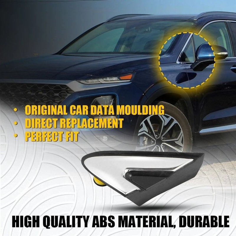 Mirror Triangle Trim Genuine Fender Pillar Trim Molding LEFT Garnish Delta Chrome Black Molding Cov 6