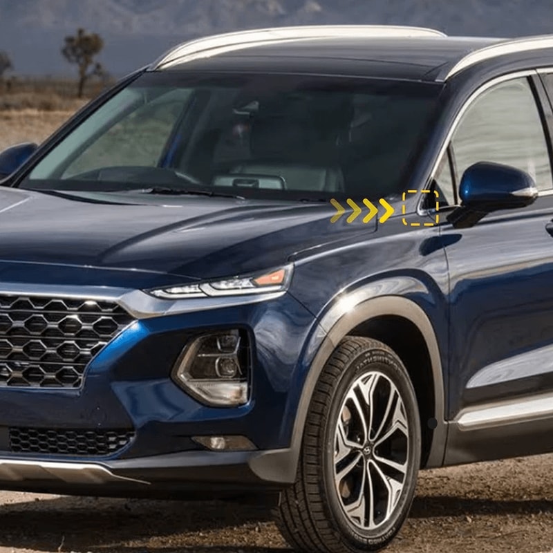 Mirror Triangle Trim Genuine Fender Pillar Trim Molding LEFT Garnish Delta Chrome Black Molding Cov 7