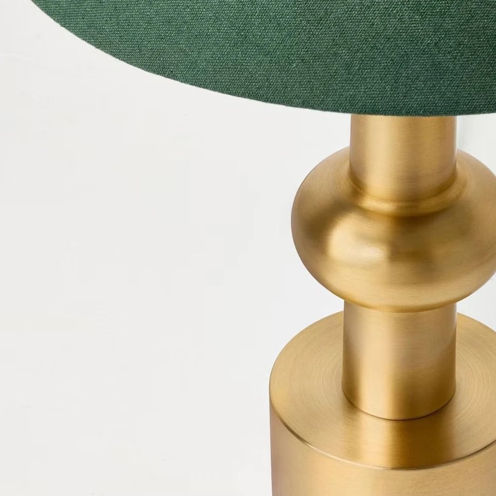 Hearth And Hand Vintage Brass With Green Shade Table Lamp Magnolia Inspired Nightstand Lamp 1