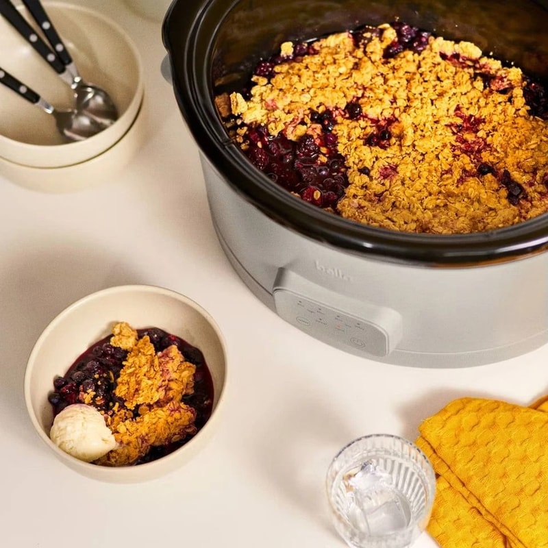 Ceramic Nonstick 6qt Programmable Slow Cooker Touch Controls Glass Lid 4