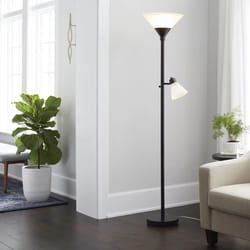 threshold mother daughter floor lamp black, modern standing lamp with reading light, dimmable torchiere