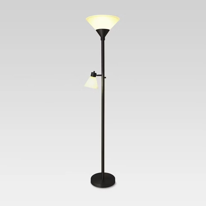 Threshold Mother Daughter Floor Lamp Black Modern Standing Lamp With Reading Light Dimmable Torchie 3