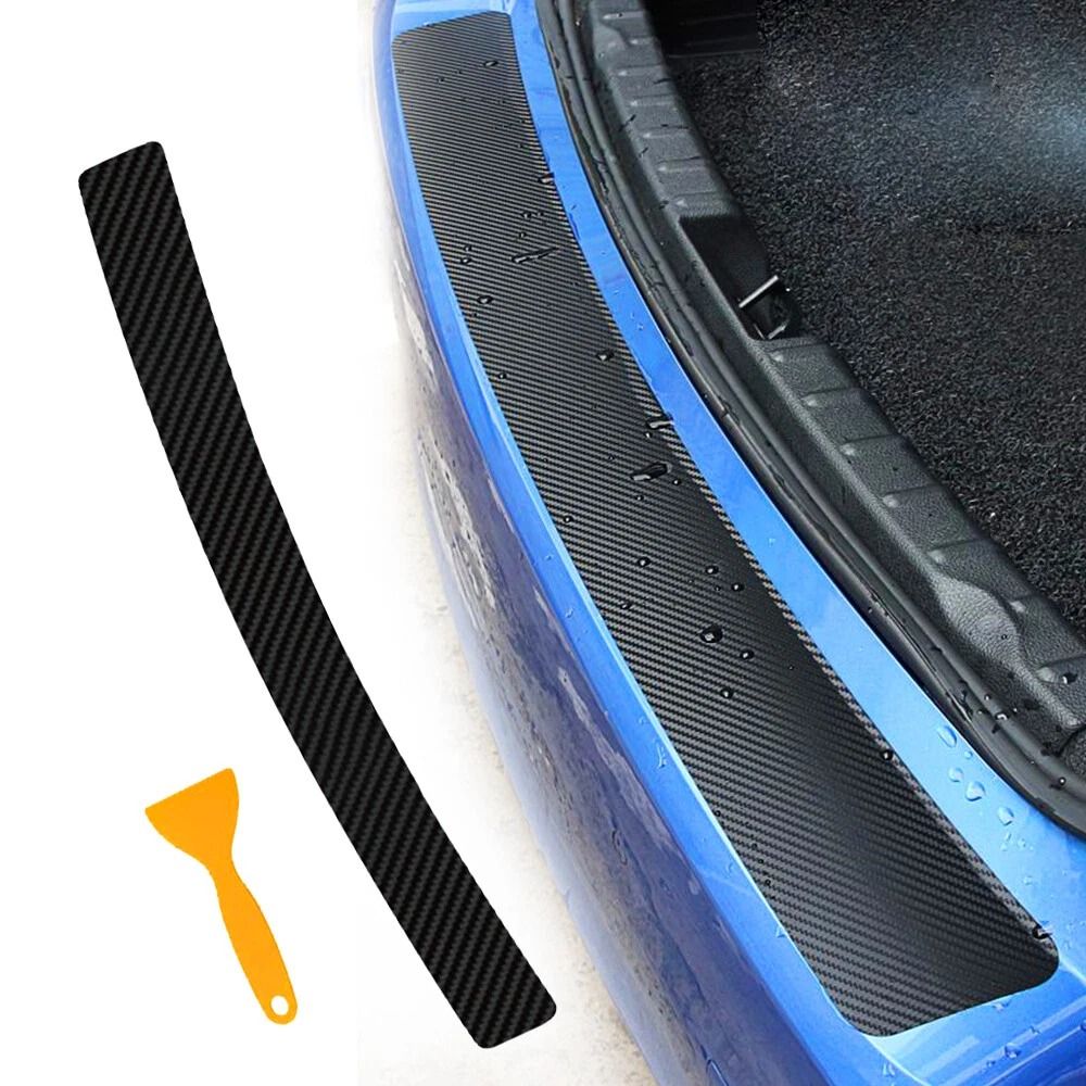Trunk Sill Plate Cover Rear Bumper Protector Pad Guard Trim Cover Black Rubber 0
