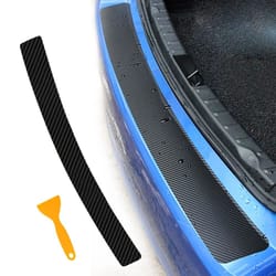 trunk sill plate cover, rear bumper protector, pad guard, trim cover black rubber