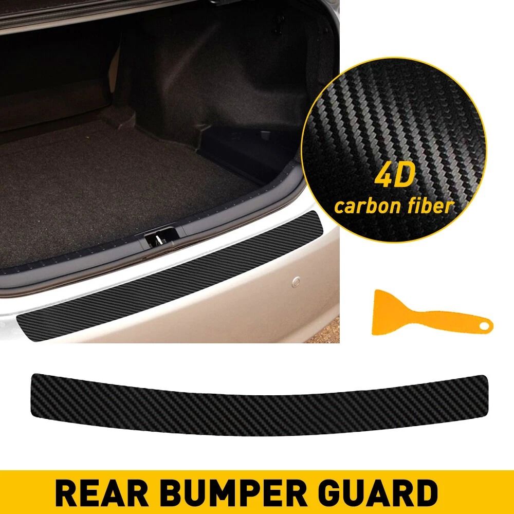 Trunk Sill Plate Cover Rear Bumper Protector Pad Guard Trim Cover Black Rubber 10