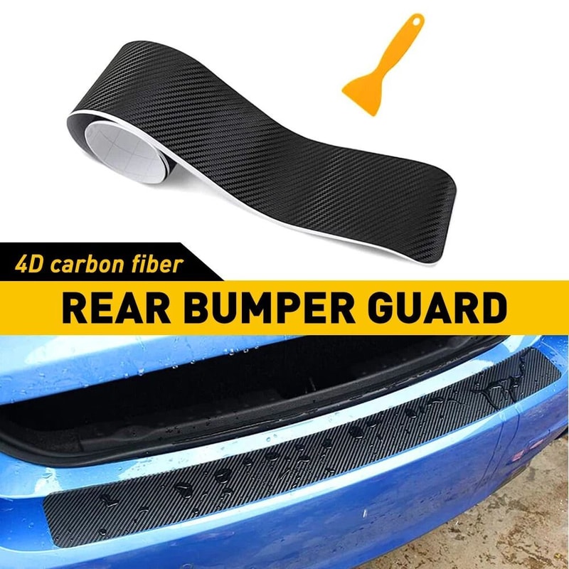 Trunk Sill Plate Cover Rear Bumper Protector Pad Guard Trim Cover Black Rubber 11